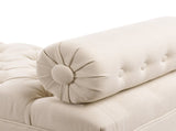 Lewis Bolster Arm Entryway Bench, Sky Neutral Beige Polyester B2719P238173