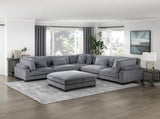 1pc Modern Living Room Furniture Modular Armless Chair Plush Gray Corduroy Fabric Upholstery Plywood B011P220981