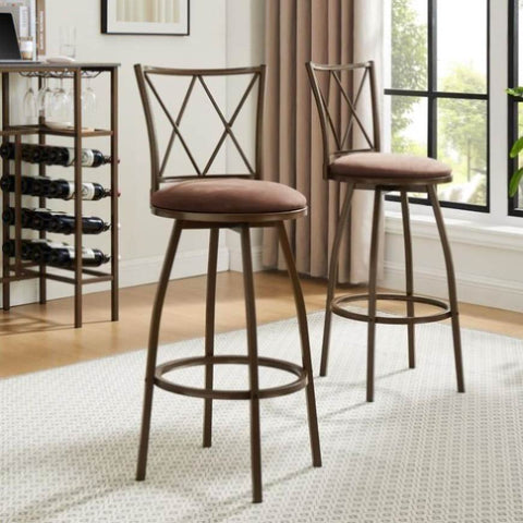 ZUN 2 Piece Bar Stools, Bar Chairs, Brown Bar Stools,Country Style Industrial,Easy to Assemble, with W2167P168730