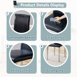 Four Black PU dining chairs,Silver Metal Legs.Simple and versatile, comfortable and accompanied. W1151P269018