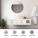 15mm E0 particleboard linen two draw three holes with lock salon cabinet white 85364125