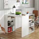 White Computer Desk with Bookshelf 02690440