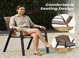 Stackable Outdoor Dining Chairs Set of 4, Textilene Patio Chairs with Powder-Coated Metal Frame, T3623P505166