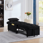 ZUN 4 in1 Multi-Function Single Sofa Bed with Storage Pockets,Tufted Single Pull-out Sofa Bed with W2186P163736