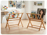 Natural Bamboo Art Storage Rack, Heavy-Duty Canvas Print Display Stand Holds Artwork Up to 34"x19", 03871321