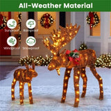 2-piece set lit moose Christmas decoration with LED lights 16393825