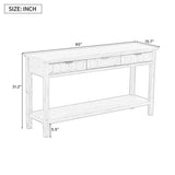 U_STYLE Fir Veneer Modern Stylish Console Table with Honeycomb Design,Suitable for Study,Entryway, N711P230811B
