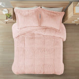 Full/Queen Shaggy Long Fur Comforter Mini Set B03595924