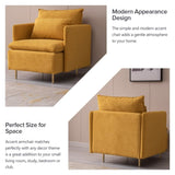 ZUN Modern fabric accent armchair,upholstered single sofa chair,YELLOW ,Cotton Linen 30.7" 02656485