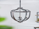 4 - Light Metal Chandelier, Hanging Light Fixture with Adjustable Chain for Kitchen Dining Room W2078138923