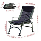 ZUN Camping Lounge Chair, Portable Folding Reclining Camping Chair with Adjustable backrest for Indoor W241106338