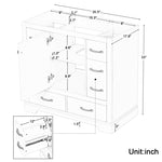 ZUN 36" Bathroom Vanity without Sink, Cabinet Base Only, Six Drawers, Multi-Functional Drawer Divider, WF307973AAF