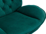 Accent chair TV Chair Living room Chair with Ottoman-GREEN W676P232274