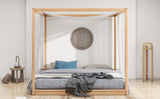 King Size Canopy Platform Bed with Support Legs, Natural WF309290AAM