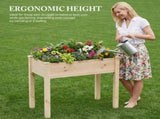 Raised Garden Bed - Cedar Planter with Non-Woven Liner, Bottom Drainage,-Inch Height, 34 x 18 x 99226865