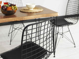 Zen Wire Modern Chair, Black Metal, Black Leather Cushions, Ergonomic and Comfortable Design B029P332148
