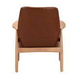 U-Can PU Leather Accent, Mid-Century Modern Armchair with Solid Wood Frame, Reading Leisure N724P256555D