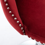 Swivel Velvet Barstools Adjusatble Seat Height from 25-33 Inch, Chrome base Bar Stools with Backs W1143124782