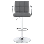 ZUN Grey and Chrome Adjustable Bar Stool B062P145644