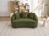 LY-049S Curved Modern Boneless Sofa Loveseat, Backrest Upgrade, 2-Seater Green Chenille Compression W2231P402441