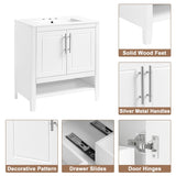 ZUN 30" Bathroom Vanity with Sink, Multi-functional Bathroom Cabinet with Doors Drawers, Solid Frame 17787318