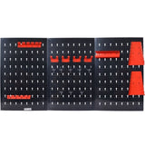 Pegboard Wall Organizer, 4ft Metal Garage Pegboard Tool Organizer w/3 Pegboards, Drill Bit Rack, 40420743