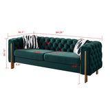 Chesterfield Modern Tufted Velvet Living Room Sofa, 84.25''W Couch,Green W57947395