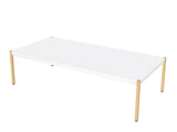 Modern Contemporary Living Room Coffee Table 1pc White and Gold Finish Glam Home Furniture B2741P335228