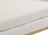 54.3"W Elegant Upholstered Bench, Ottoman with Wood Legs & 2 Bolster Pillows for End of Bed, W3188P410646