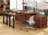 Reversible L-Shaped Desk with Built-in Charging Station, Home Office Desk with Drawers & File 04161384