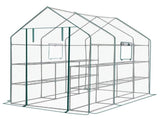 Large Walk-in Greenhouse with PE Cover & Side Windows, 12-Shelf Indoor Outdoor Portable Greenhouse 51283548