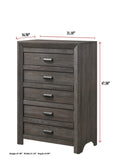 1pc Contemporary Five Drawers Chest Grayish Brown Driftwood Finish Rustic Finish Bedroom Wooden B011P234750