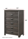 ZUN 1pc Contemporary Five Drawers Chest Grayish Brown Driftwood Finish Rustic Finish Bedroom Wooden B011P234750