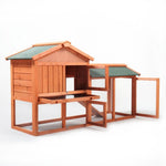 ZUN Large Wooden Rabbit Hutch Indoor and Outdoor Bunny Cage with a Removable Tray and a Waterproof Roof, W2181P146769