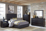 ZUN Modern Bedroom Furniture 1pc Dresser of 6x Drawers Charcoal Finish Glass Insert Top Stylish Gunmetal B011P201585