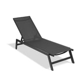 ZUN NEW Outdoor Chaise Lounge Chair,Five-Position Adjustable Aluminum Recliner,All Weather For 95118057