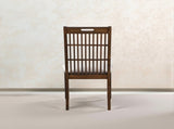 Set of 2 Rustic Dining Chairs, Farmhouse Side Chairs with Slatted Back, Upholstered Seat, Weathered W2537P369835