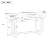 U_STYLE Elegant Console Table with Three Drawers, Extra Long Entryway Table for Entryway, Hallway, N711P175776M