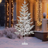 6ft Pine Tree Shape PE Material 80 Branches Green Flocking 550 Lights Warm White Two-color 8 Modes 10438348