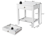 Two-layer Bedside Table Coffee Table with Drawer White 99618998