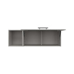 ZUN Wall Shelf 14.9" H, with 1 Door and 3 Shelves, Smokey Gray B097P250878