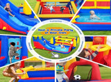 7 in1 Inflatable Slide Water Park with Deep Water Pool Basketball Hoop Football Gate Water Cannon W1677P247442