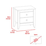 Breeze Four-Legged Modern Bedroom Nightstand, with Two Drawers B128P148672