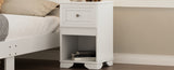 Elegant Design Nightstand with Drawer and Open Shelf for Bedroom, Retro Style Bedside Table with N733P199704K