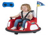 Red 5-Point Seat Belt Kids Bumper Car with Flashing Lights & Music, Safe 0.7-1.2 MPH Ride-On Toy for 52136886