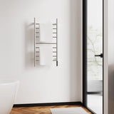 Brushed Nickel Heated Towel Rack for Bathroom,Wall Mounted with Intelligent Touch Screen Timer, 99313636