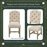 TREXM Retro Style Dining Chair Set with 4 Upholstered Chairs for Dining Room and Living Room WF298830AAE