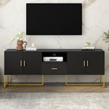 U-Can Modern TV Stand for TV up to 70 Inches,TV Cabinet with 1 Drawer, 2 Cabinets and Metal Legs, N724P198472B