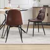 ZUN Dining Chairs Set of 2, Upholstered Faux Leather Dining Room Chairs, Modern Kitchen Chairs with W3112P254918