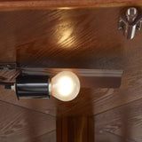 6 Shelf Lighted Corner Curio Cabinet with Adjustable Tempered Glass Shelves and Mirror Back, W1693P170906